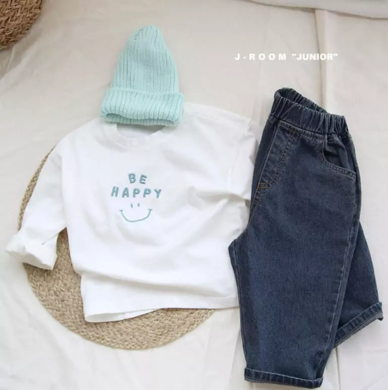 J-Room - Korean Children Fashion - #toddlerclothing - Happy Embroidery Tee - 8