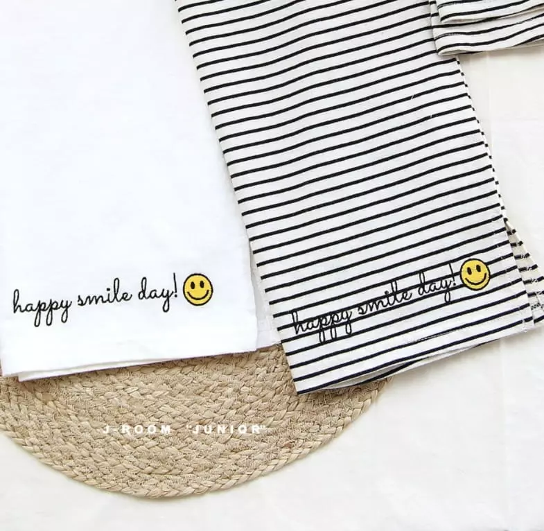 J-Room - Korean Children Fashion - #toddlerclothing - Embroidery Slit Long Tee Ivory