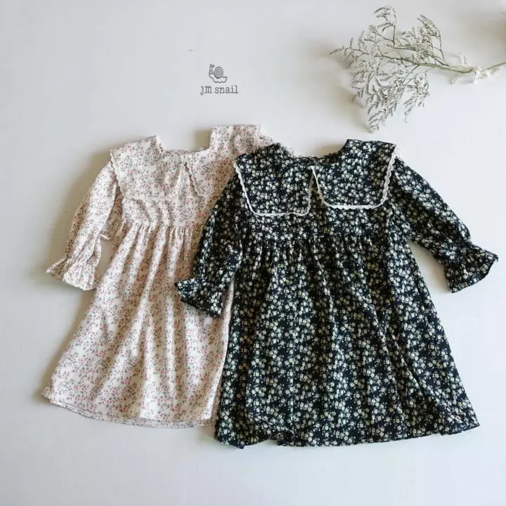 JM Snail - Korean Children Fashion - #discoveringself - Merry Small Flower Collar One-piece - 8