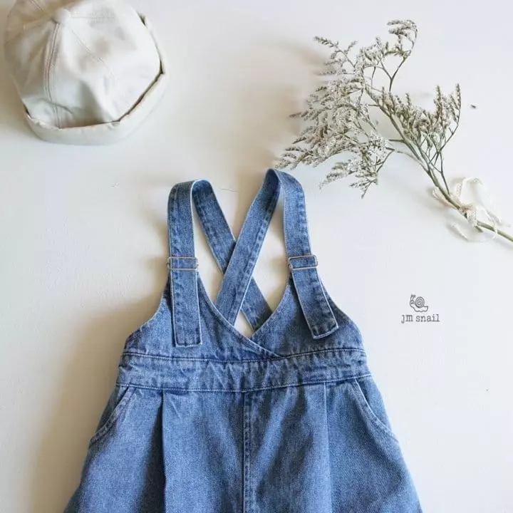JM Snail - Korean Children Fashion - #fashionkids - Denim Dungarees Pants