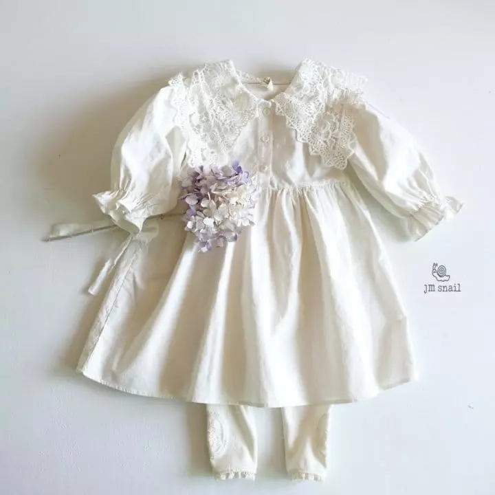 JM Snail - Korean Children Fashion - #magicofchildhood - Lace Collar One-piece