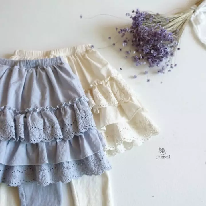 JM Snail - Korean Children Fashion - #minifashionista - Lace Inner Skirt Leggings - 3