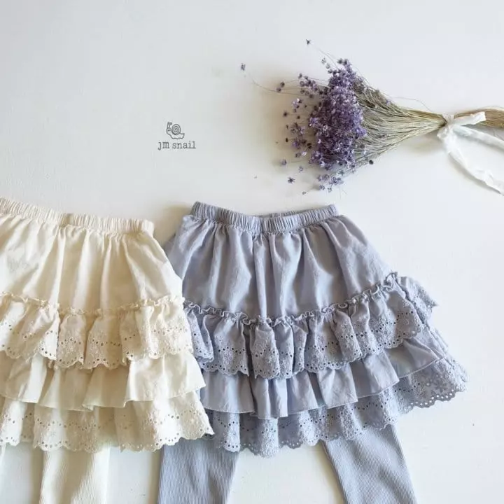 JM Snail - Korean Children Fashion - #minifashionista - Lace Inner Skirt Leggings - 4