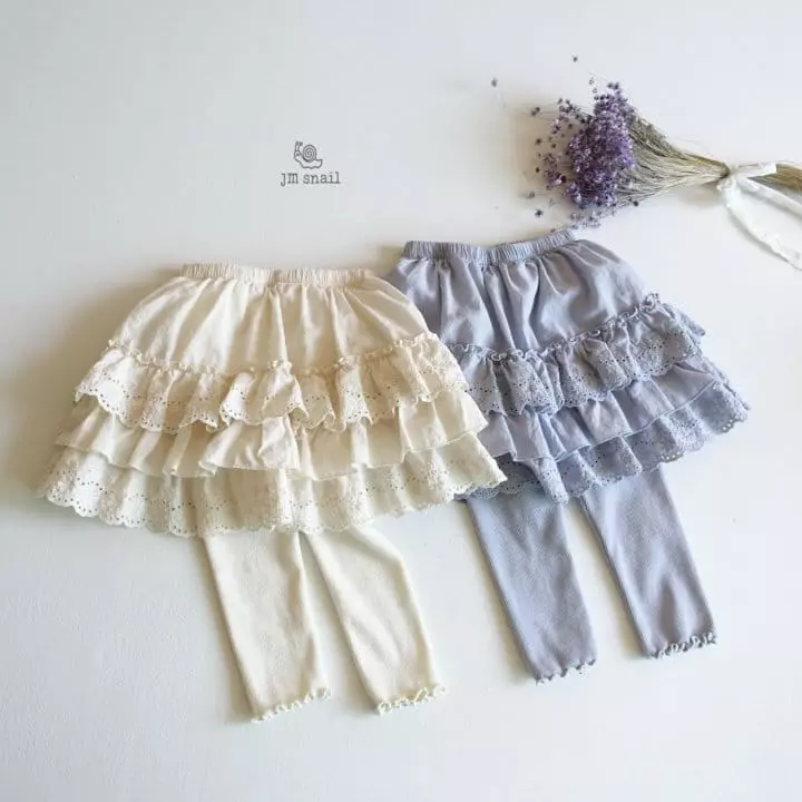 JM Snail - Korean Children Fashion - #todddlerfashion - Lace Inner Skirt Leggings - 5