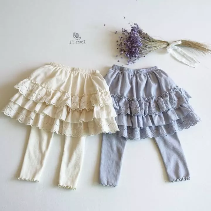 JM Snail - Korean Children Fashion - #toddlerclothing - Lace Inner Skirt Leggings - 6
