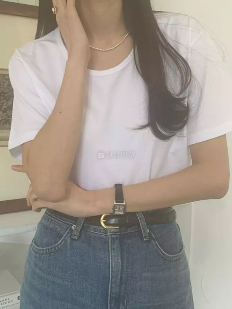 Jinsim - Korean Women Fashion - #womensfashion - Silkat U-Neck Tee
