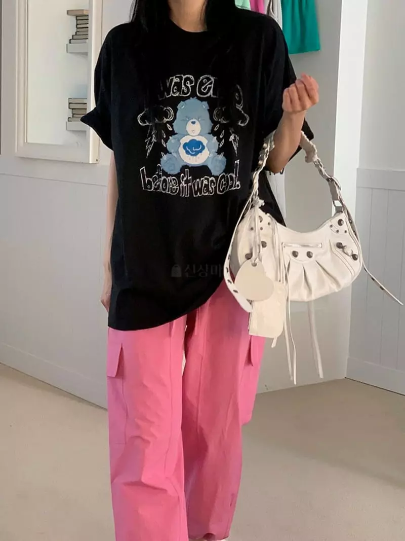 Jkichi - Korean Women Fashion - #momslook - Angry Bear Tee - 3
