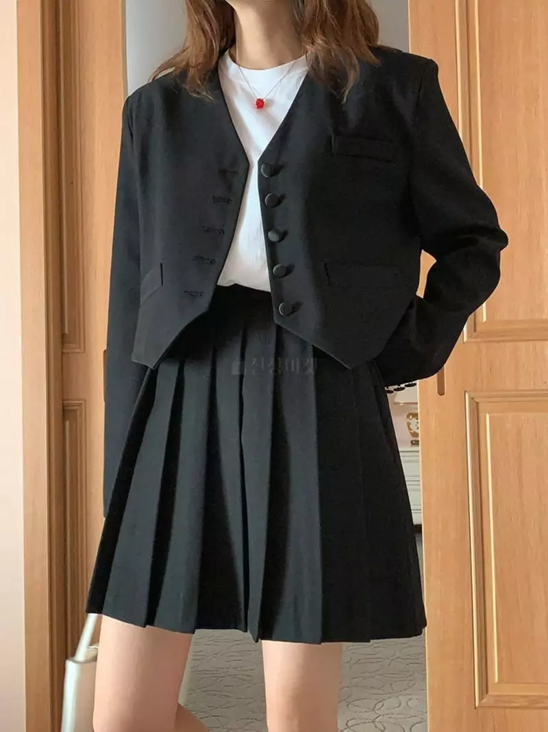 Jkichi - Korean Women Fashion - #momslook - Miu Pleats Jacket