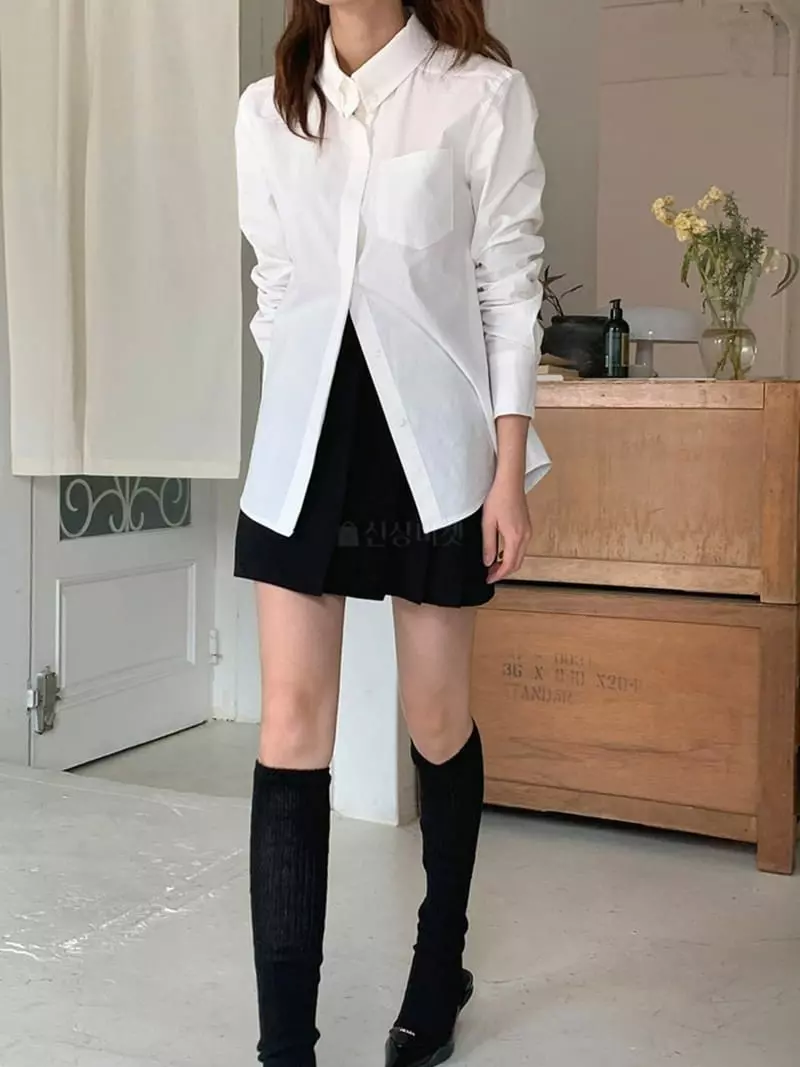 Jkichi - Korean Women Fashion - #restrostyle - Miu Span Shirt - 3