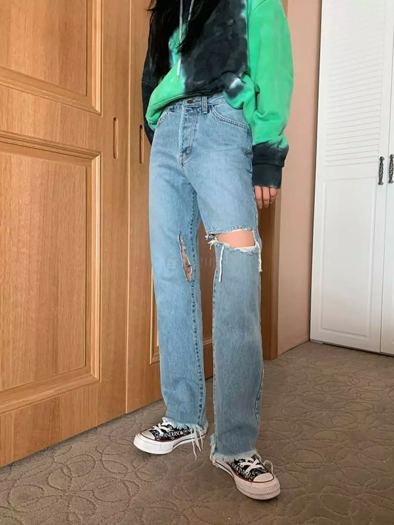 Jkichi - Korean Women Fashion - #shopsmall - 773 Corn Open Jeans - 2