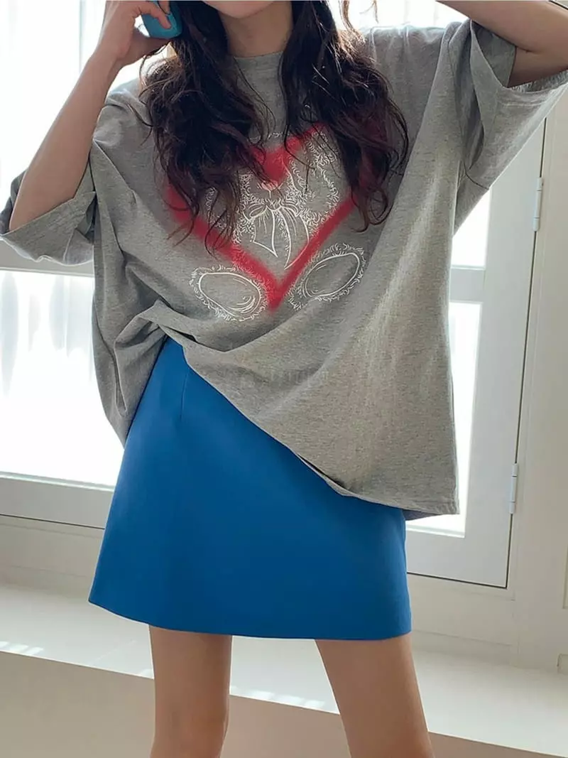 Jkichi - Korean Women Fashion - #thatsdarling - Bear Heart Tee - 3