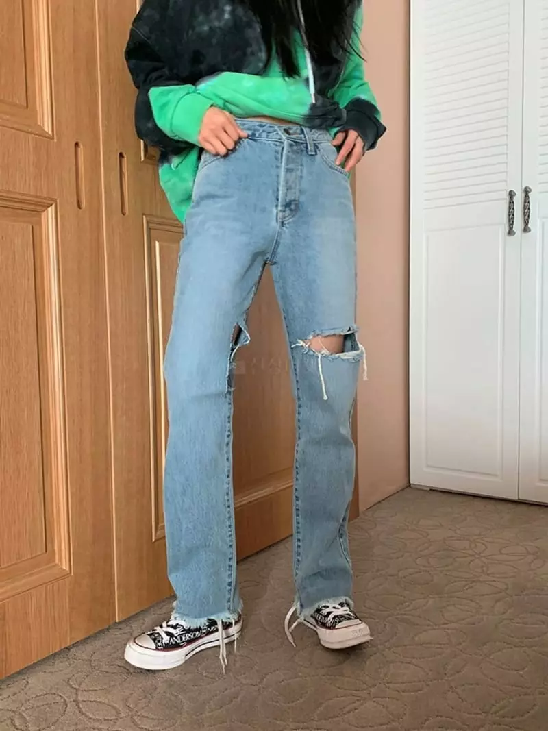 Jkichi - Korean Women Fashion - #thatsdarling - 773 Corn Open Jeans - 3