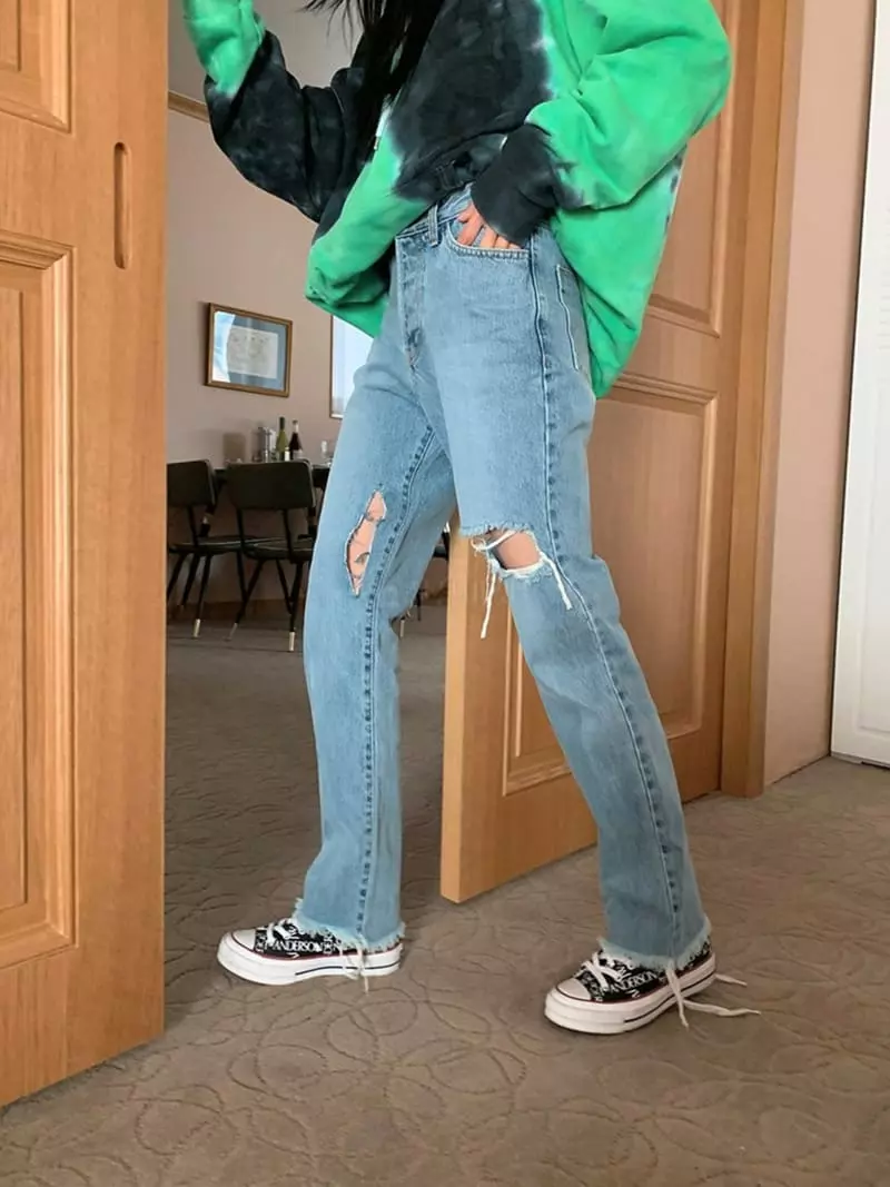 Jkichi - Korean Women Fashion - #thatsdarling - 773 Corn Open Jeans - 4