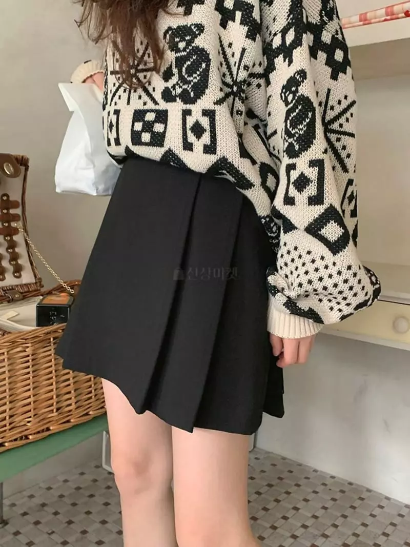 Jkichi - Korean Women Fashion - #vintageinspired - Coloring Shirt Skirt - 2