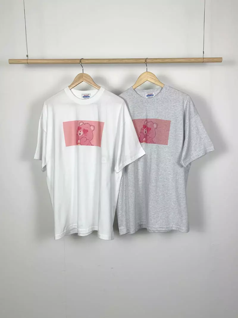 Jkichi - Korean Women Fashion - #momslook - Pink Bear Tee - 4