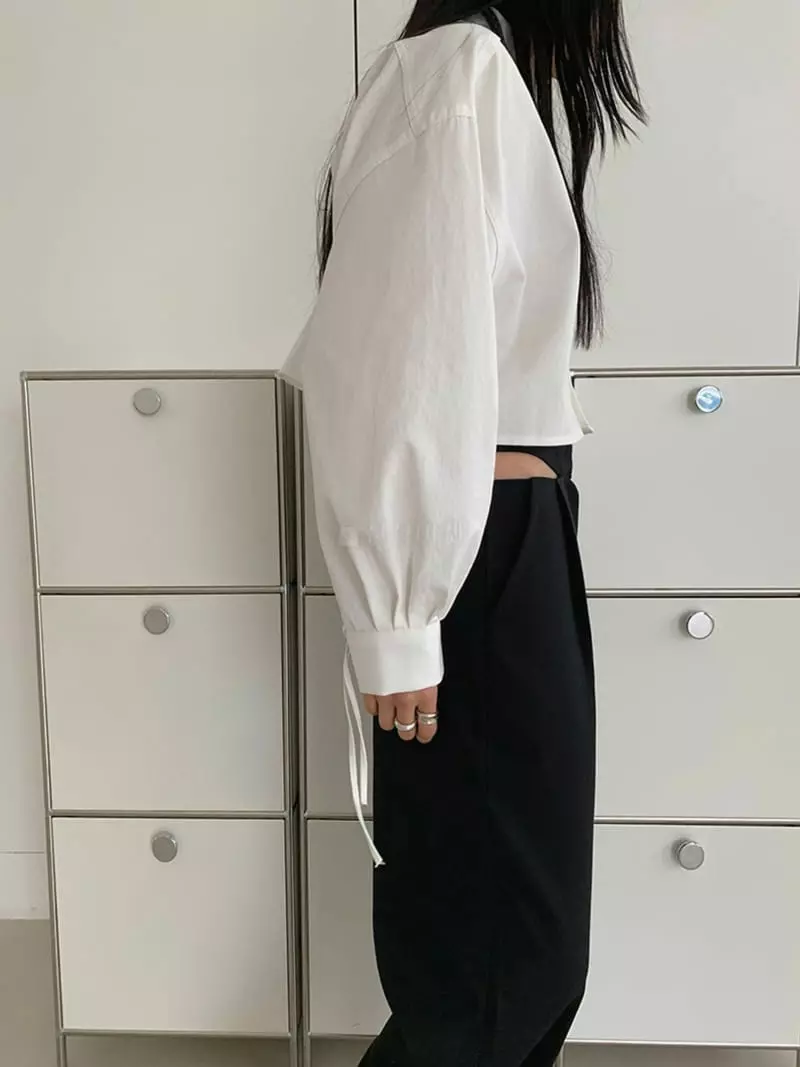 Jkichi - Korean Women Fashion - #womensfashion - Lobba Crop Shirt - 3