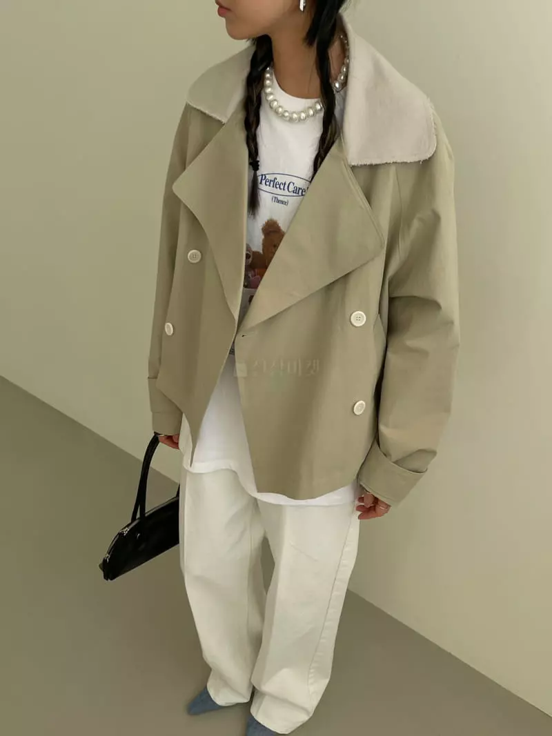 Kare - Korean Women Fashion - #womensfashion - Coloring Short Trench Coat - 3