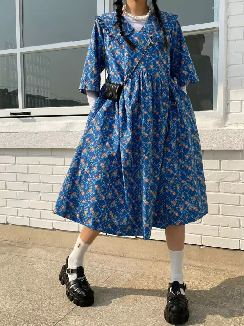 Kare - Korean Women Fashion - #womensfashion - Big Collar One-piece