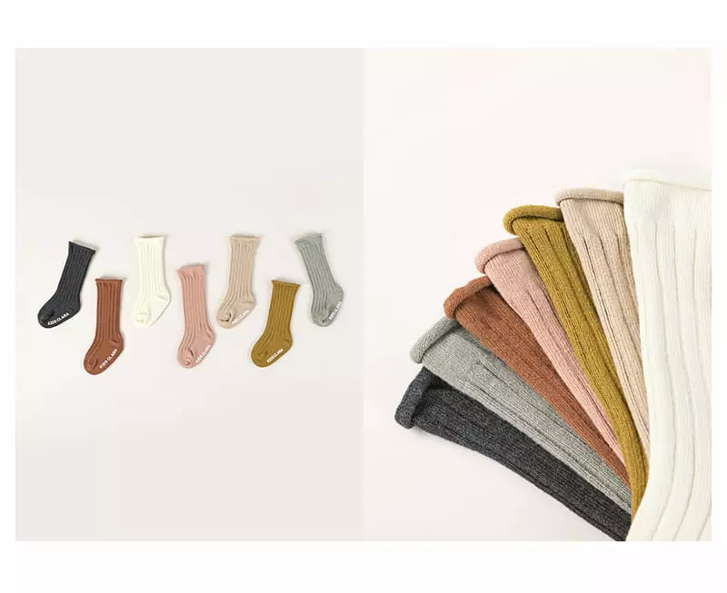 Kids Clara - Korean Baby Fashion - #babyoutfit - Maco Rolling Baby Knee Socks [set of 5] - 5