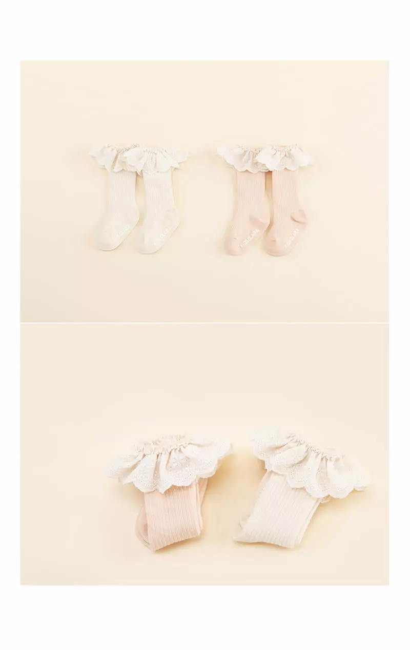Kids Clara - Korean Children Fashion - #childofig - Latty Lace Baby Knee Socks [set of 5] - 4