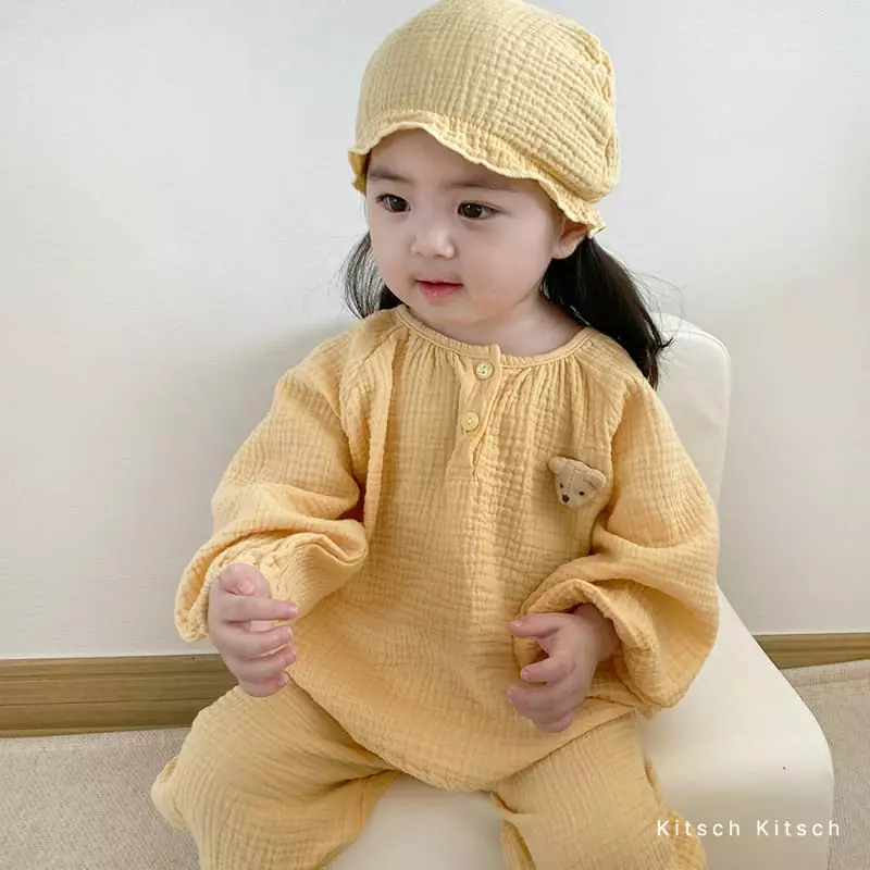 Kitsch Kitsch - Korean Children Fashion - #childrensboutique - Pastel Spring Bear Top Bottom Set - 10