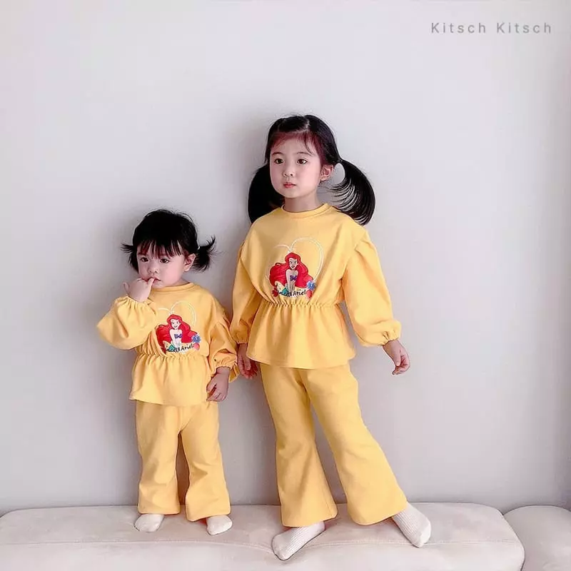 Kitsch Kitsch - Korean Children Fashion - #childrensboutique - Disney Princess Top Bottom Set - 11