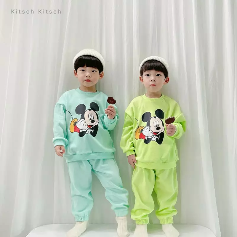 Kitsch Kitsch - Korean Children Fashion - #childrensboutique - Disney Look Only Me Mickey Top Pants Set - 7