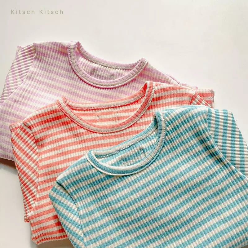 Kitsch Kitsch - Korean Children Fashion - #Kfashion4kids - Stripes Rib Easywear - 4