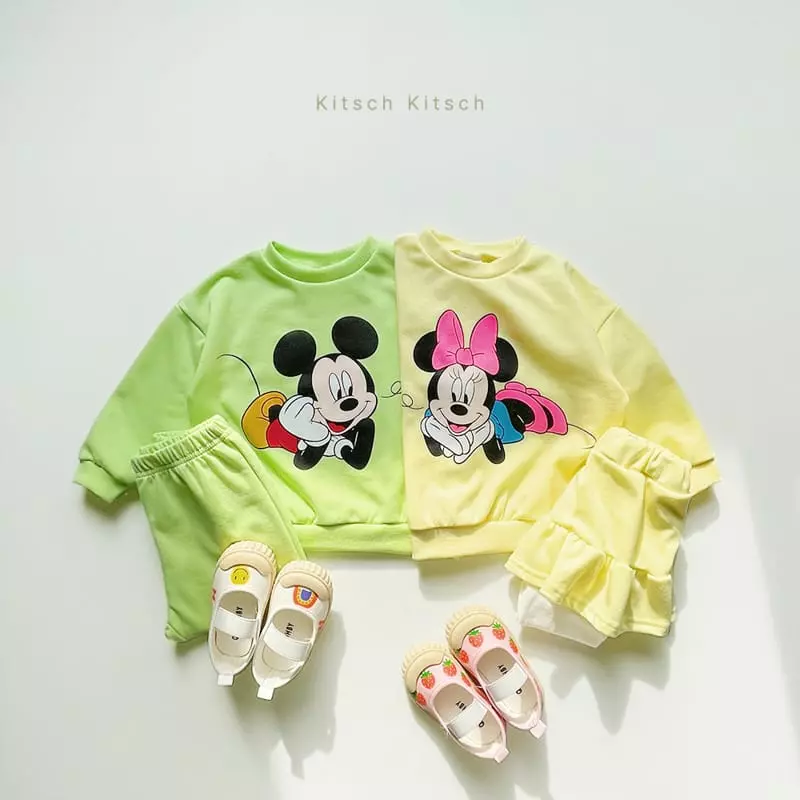 Kitsch Kitsch - Korean Children Fashion - #todddlerfashion - Disney Look Only Me Mickey Top Pants Set - 4