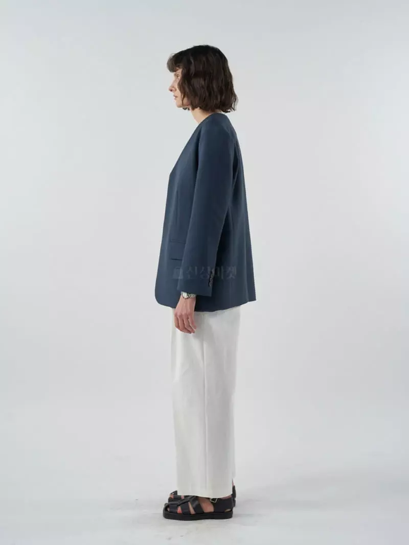 Knaite - Korean Women Fashion - #vintageinspired - Dove No Collar Jacket - 2