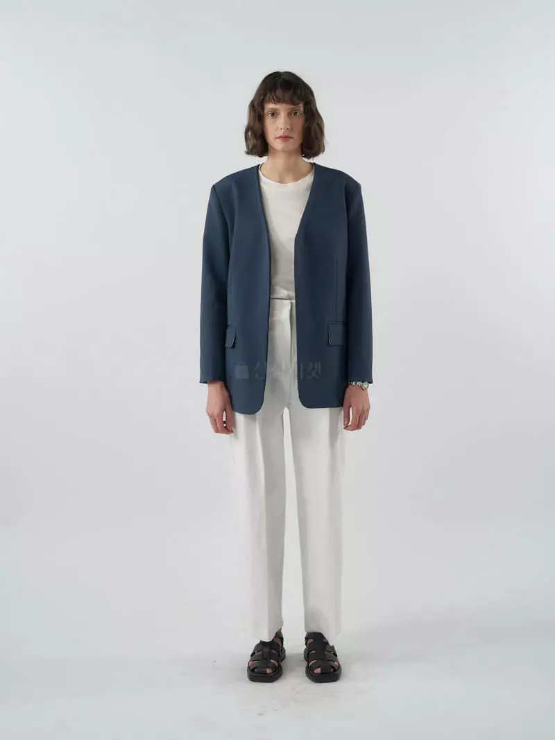 Knaite - Korean Women Fashion - #womensfashion - Dove No Collar Jacket