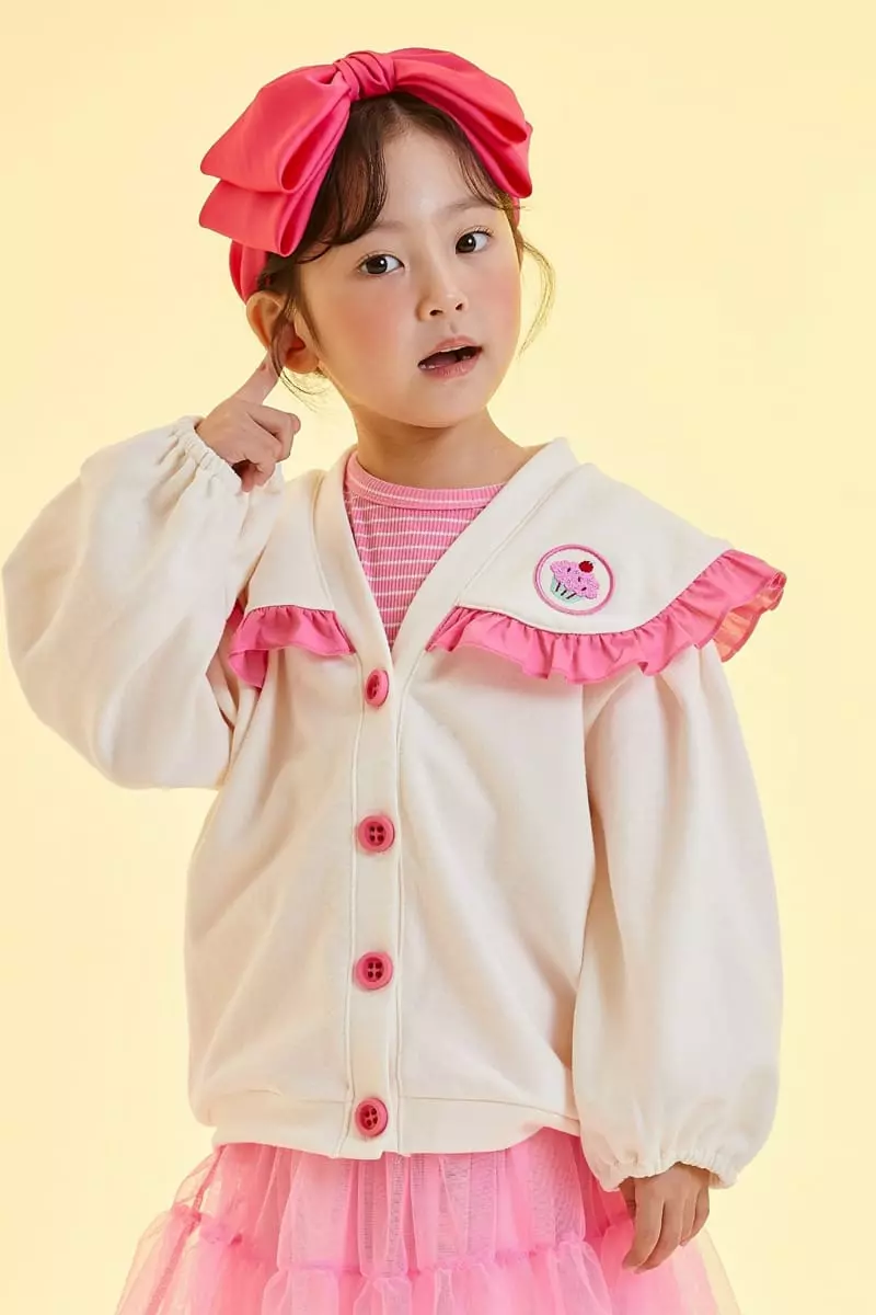 Kokoyarn - Korean Children Fashion - #Kfashion4kids - Collar Frill Cardigan - 7