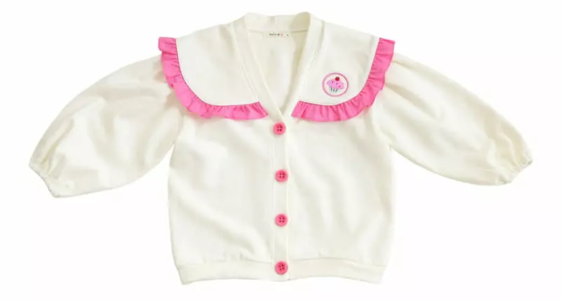 Kokoyarn - Korean Children Fashion - #designkidswear - Collar Frill Cardigan