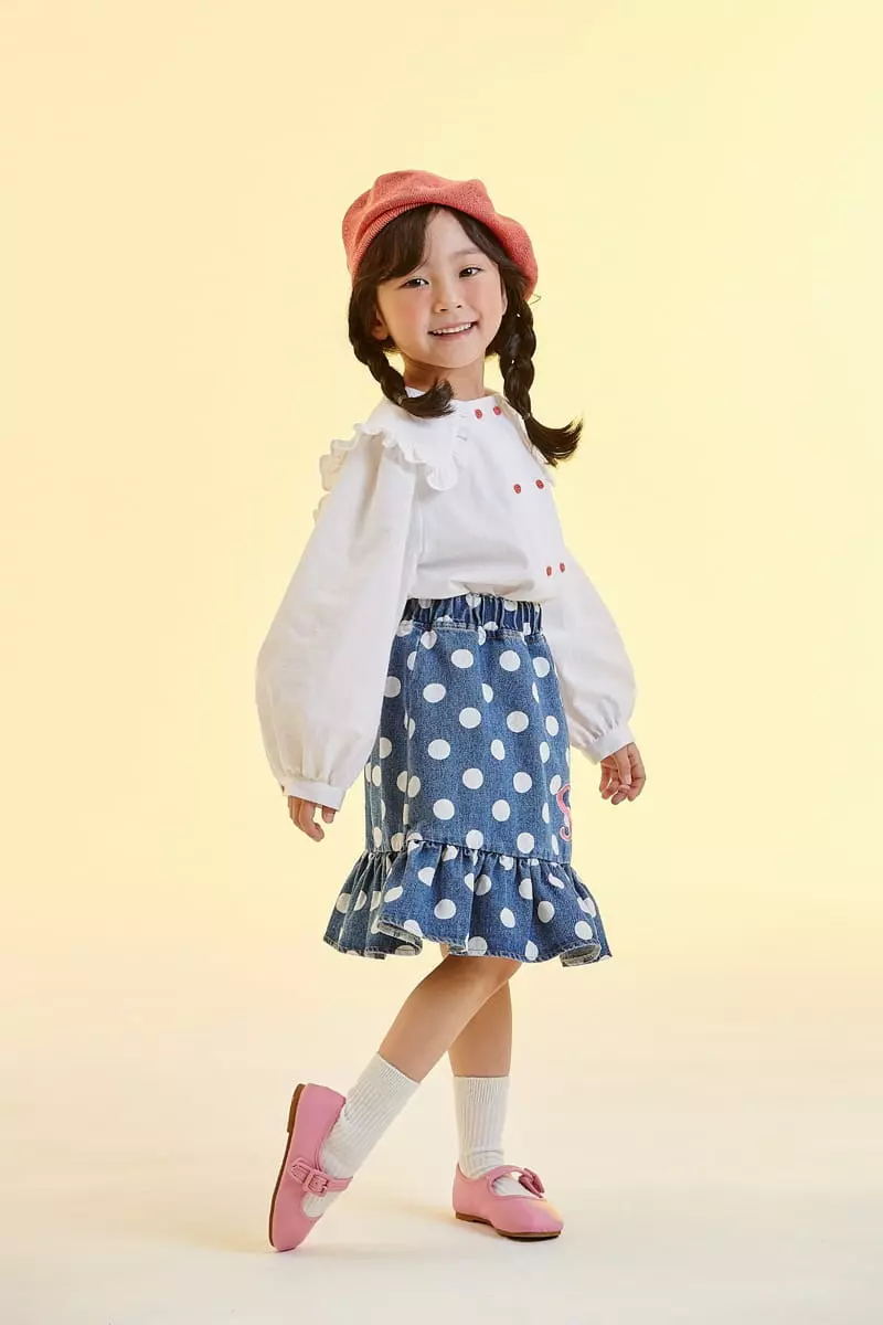 Kokoyarn - Korean Children Fashion - #designkidswear - Denim Dot Skirt - 9