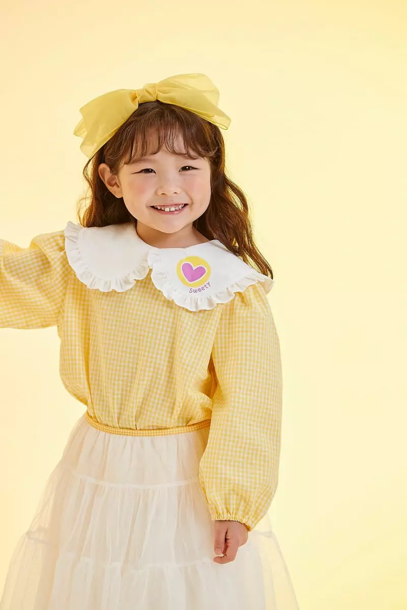 Kokoyarn - Korean Children Fashion - #childrensboutique - Check Frill Blouse - 4