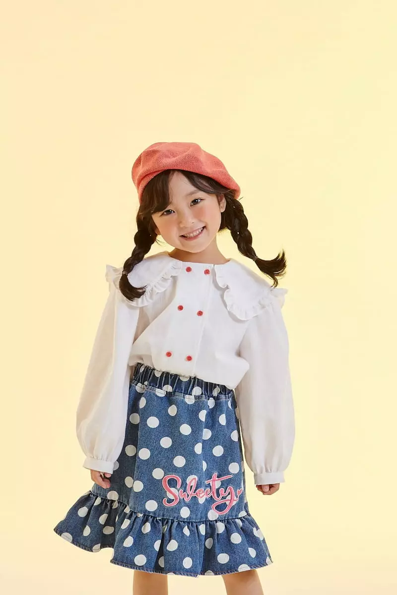 Kokoyarn - Korean Children Fashion - #discoveringself - Denim Dot Skirt - 10