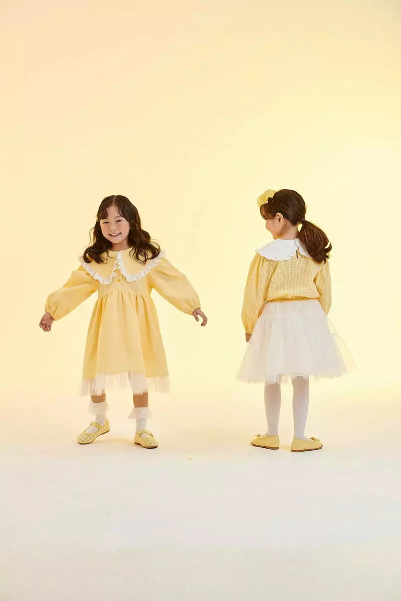 Kokoyarn - Korean Children Fashion - #kidsshorts - Check Frill Blouse - 7