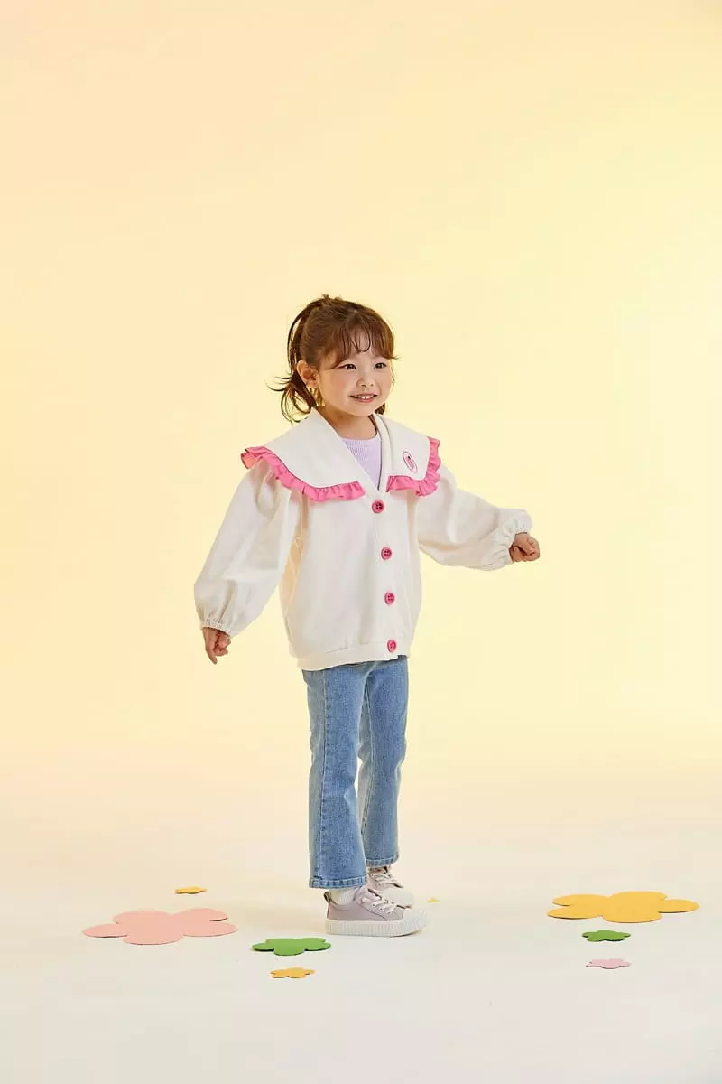 Kokoyarn - Korean Children Fashion - #kidsstore - Collar Frill Cardigan - 5