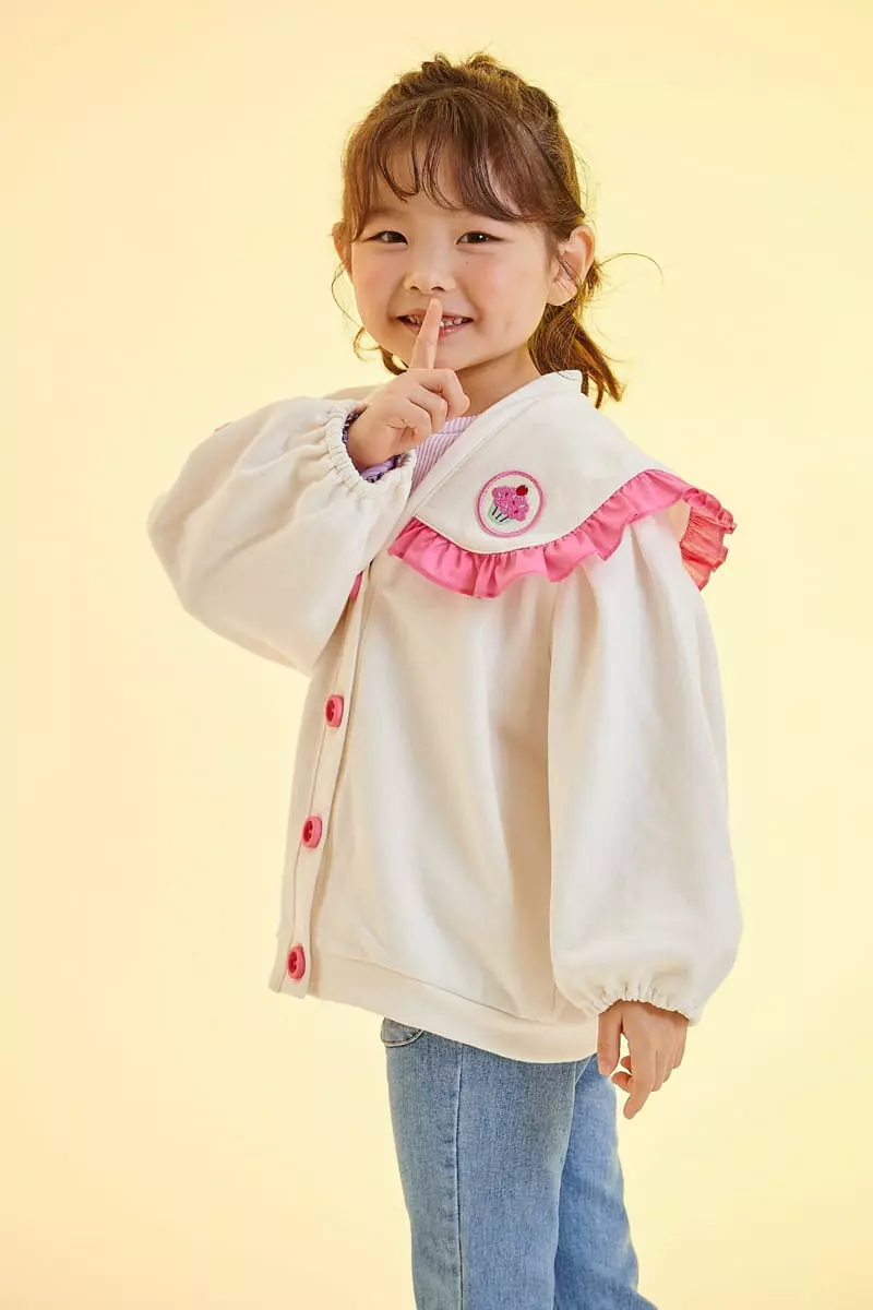 Kokoyarn - Korean Children Fashion - #kidzfashiontrend - Collar Frill Cardigan - 6