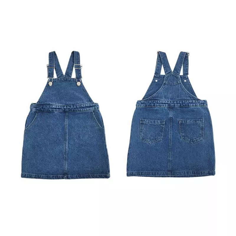 Kokoyarn - Korean Children Fashion - #kidzfashiontrend - Denim Dungarees One-piece - 5
