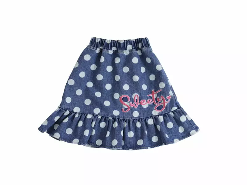Kokoyarn - Korean Children Fashion - #magicofchildhood - Denim Dot Skirt