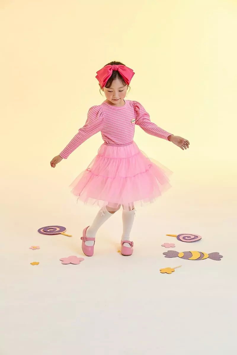 Kokoyarn - Korean Children Fashion - #prettylittlegirls - Stripes Puff Tee - 10