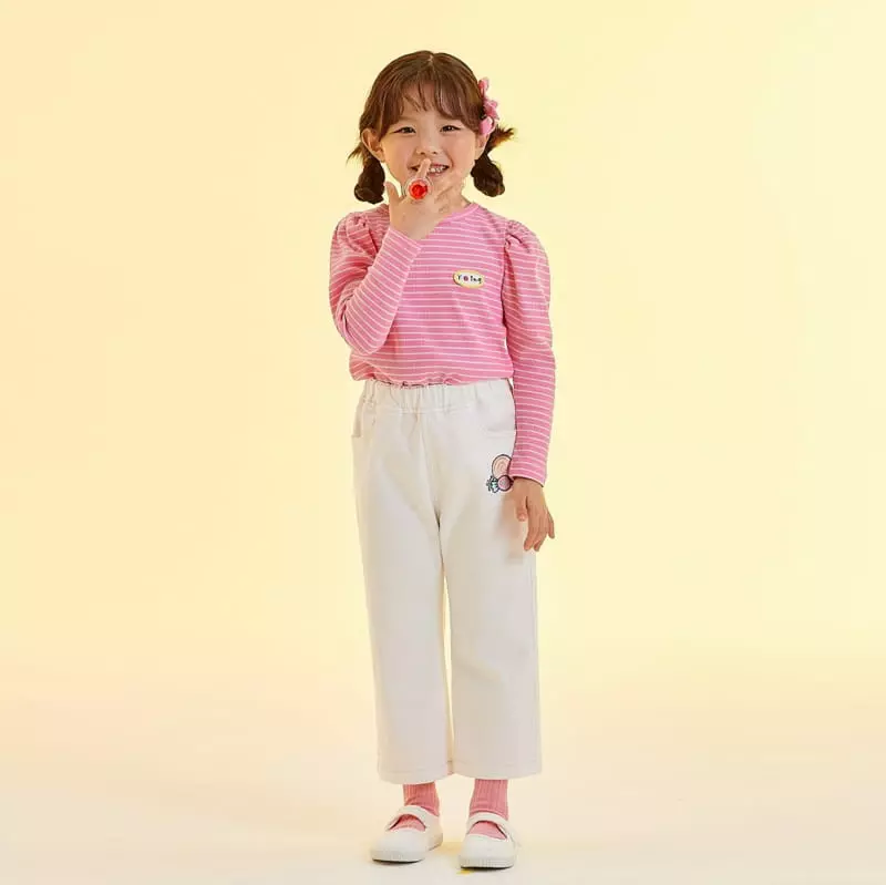 Kokoyarn - Korean Children Fashion - #toddlerclothing - Candy Girl Embroidery Pants - 3