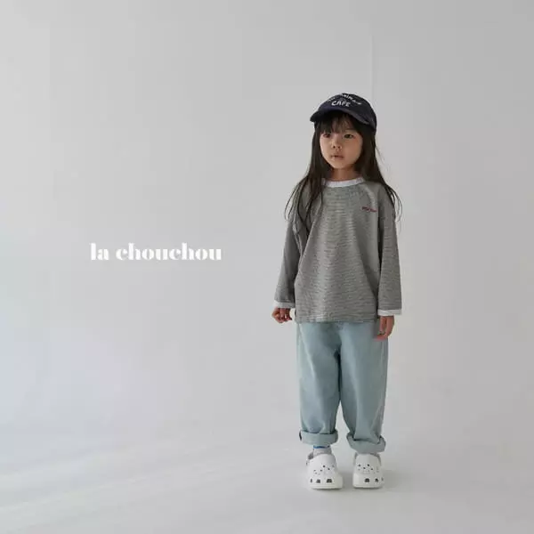 La Chouchou - Korean Children Fashion - #designkidswear - Color Stripes Long Tee - 2