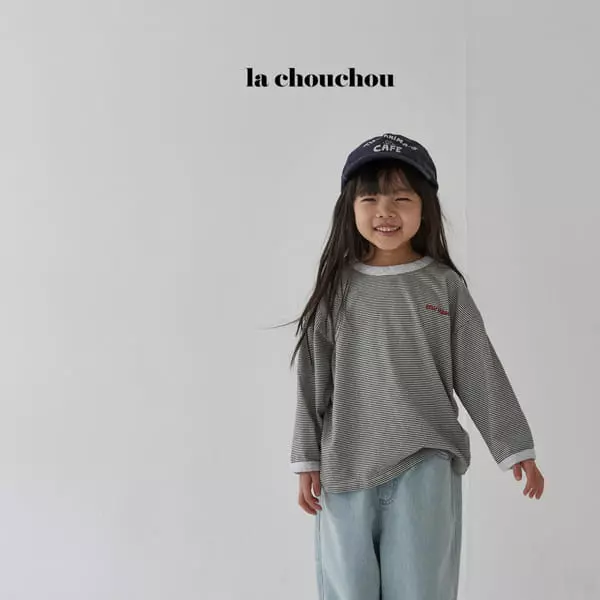 La Chouchou - Korean Children Fashion - #discoveringself - Color Stripes Long Tee - 3