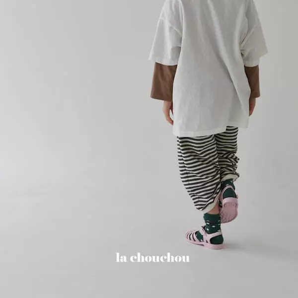La Chouchou - Korean Children Fashion - #kidsshorts - Stripes Terry Pants - 9