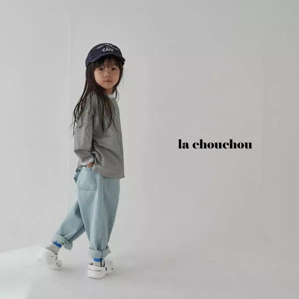 La Chouchou - Korean Children Fashion - #kidsshorts - Color Stripes Long Tee - 5