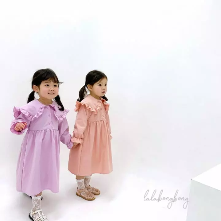 Lalabongbong - Korean Children Fashion - #childofig - Barbie Collar One-piece - 2