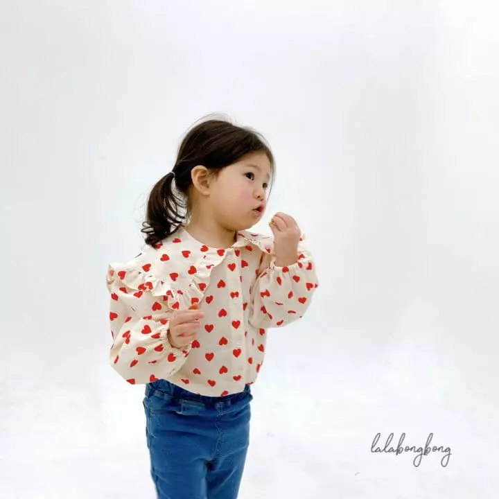 Lalabongbong - Korean Children Fashion - #childrensboutique - Hear Collar Blouse - 12