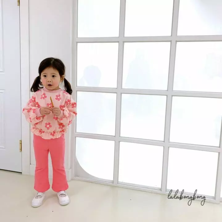 Lalabongbong - Korean Children Fashion - #designkidswear - Floral Top Bottom Set - 2